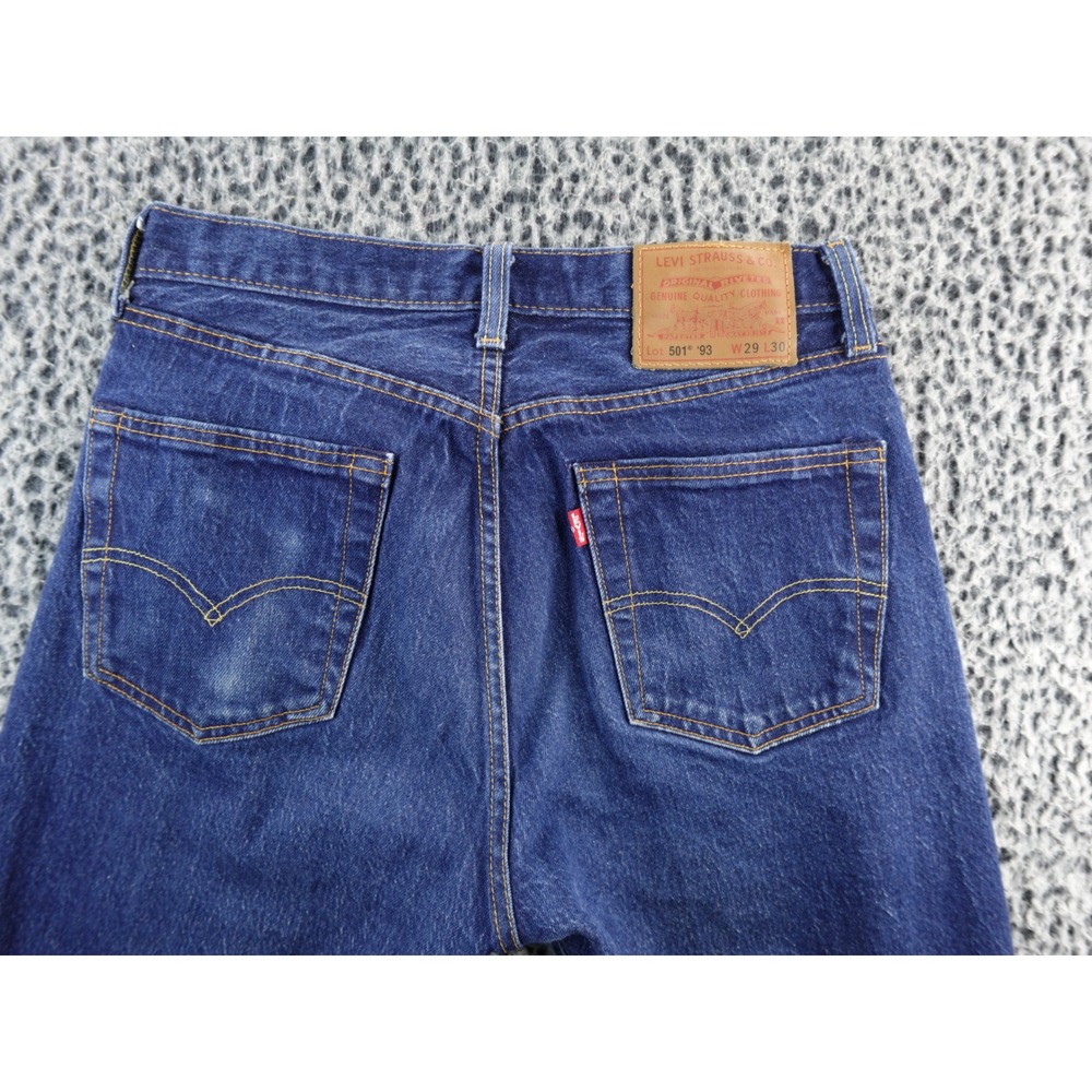 Levi's 501 Premium 93' Original Fit Button Fly Dark Wash Denim Jeans Sz 29x30 - Picture 10 of 16